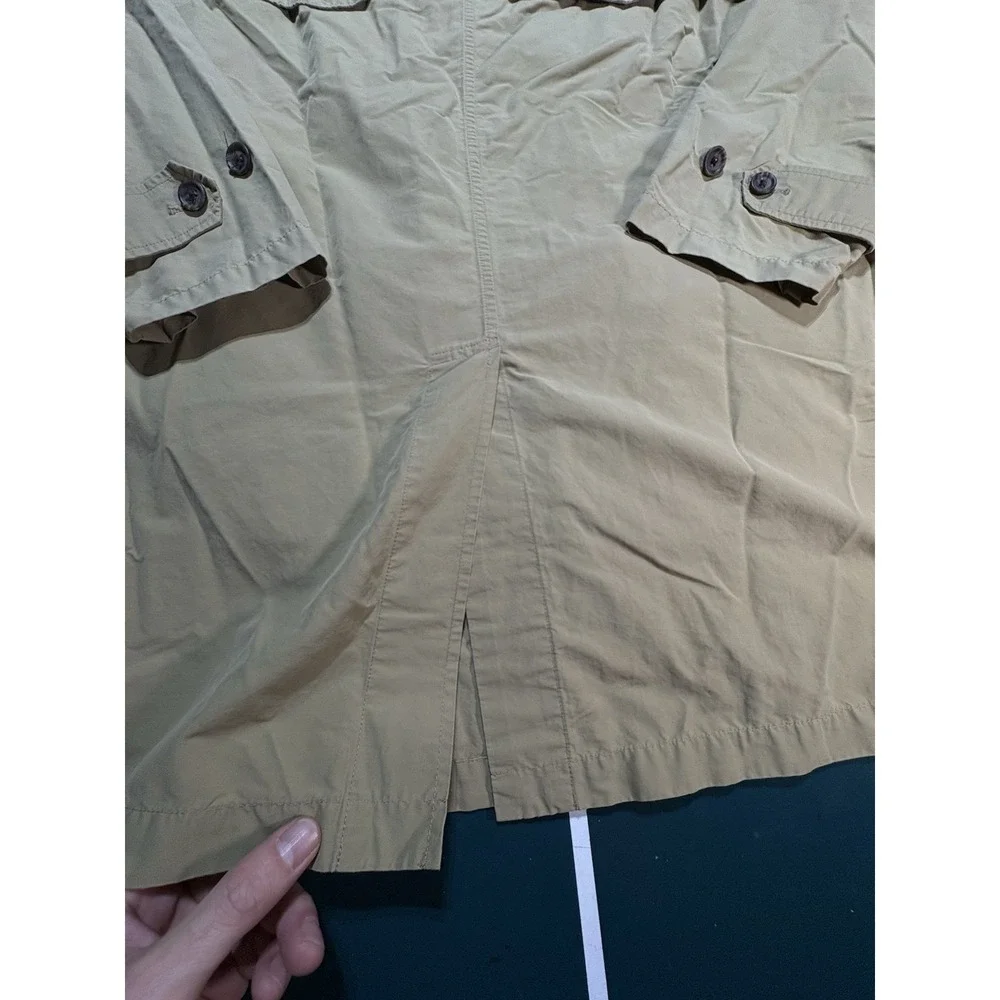 Vintage Ralph Lauren Polo Trench Coat Jacket Mens XL Beige Plaid‎ Collar 90s